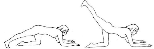 Оттягивание ноги назад (проработка ягодичных мышц)