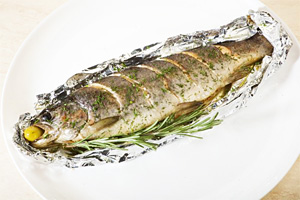 food cooking fish in foil 1