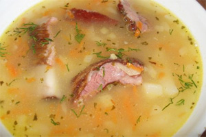Суп из свиных ребрышек
