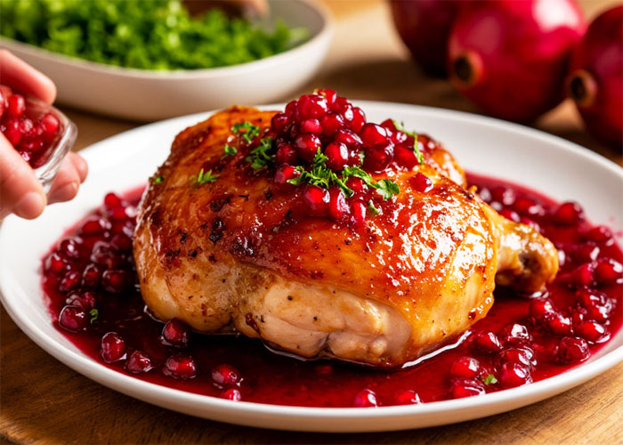 Цыпленок табака с гранатовой глазурью