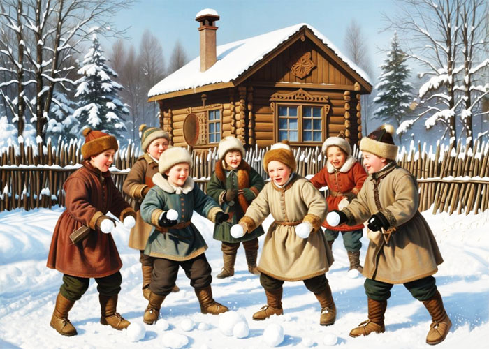 Зимние забавы на Руси