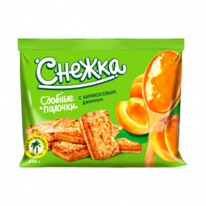 Палочки сдобные Снежка с абрикосовым джемом