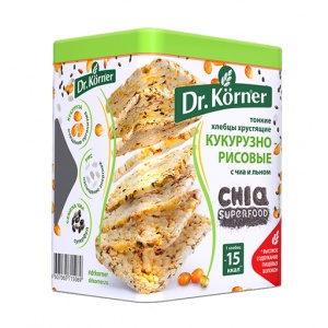 Хлебцы Dr.Korner Кукурузно-рисовые с чиа и льном