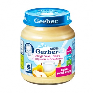 Йогуртное пюре Gerber с грушей и бананом