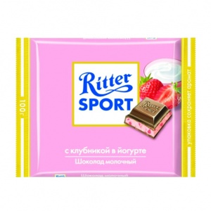 Шоколад Ritter Sport молочный с клубникой в йогурте