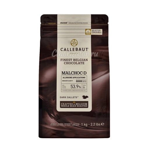 Шоколад Callebaut без сахара тёмный 53.9%