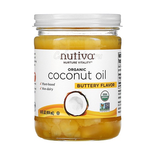 Масло кокосовое Nutiva с ароматом сливочного масла