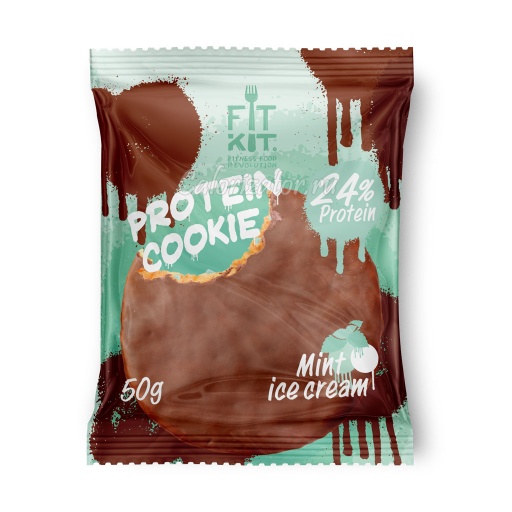Печенье FITKIT Choco Protein Cookie Mint Ice Cream (Мятное Мороженое)