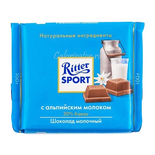 Шоколад Ritter Sport молочный с альпийским молоком