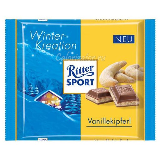 Шоколад Ritter Sport зимний Ванильный Рогалик
