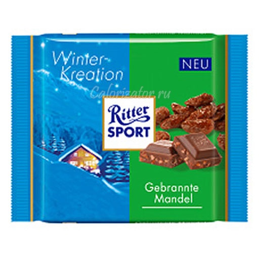 Шоколад Ritter Sport зимний Карамель-Миндаль