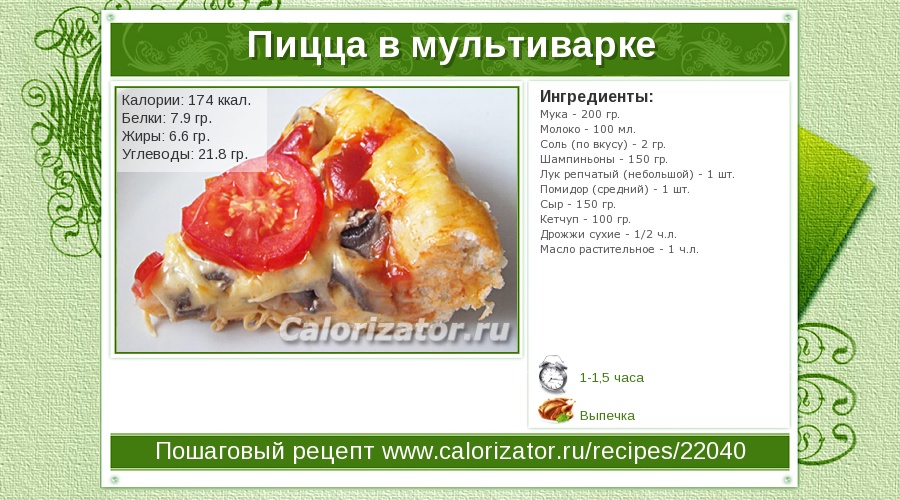 Пицца в мультиварке - пошаговый рецепт с фотографиями