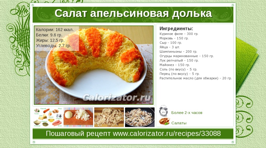 Как приготовить рецепт Салат «Долька апельсина»