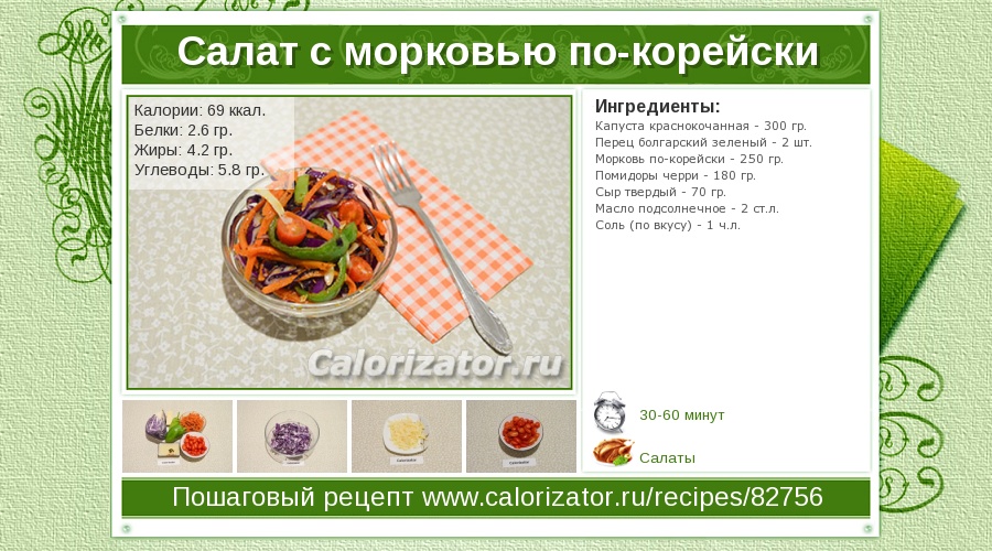 Калории в салате из капусты и моркови. Энергетическая ценность морковь по корейски на 100 грамм. Морковь по-корейски калорийность на 100 грамм. Корейская морковь калории. Корейская морковь калорийность на 100.