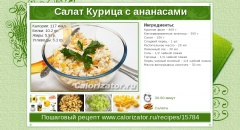 Салат Курица с ананасами