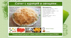 Салат с курицей и овощами