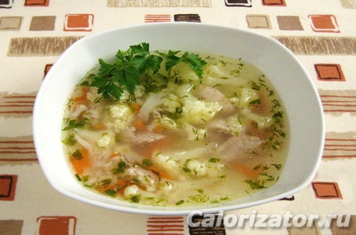 калорийность порции куриного супа