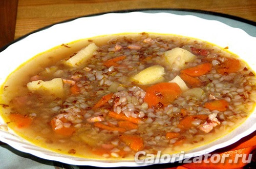 Гречневый суп с картошкой (с мясом или постный)