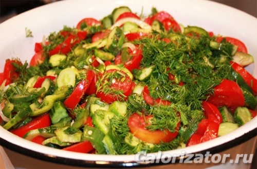 калорийность овощного салата с растительным маслом
