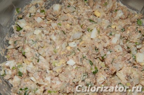 Салат из сайры с рисом