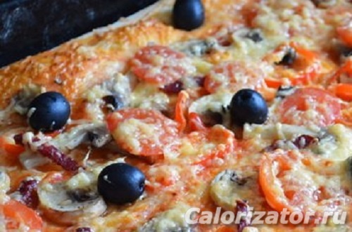 Пицца с грибами и помидорами в духовке