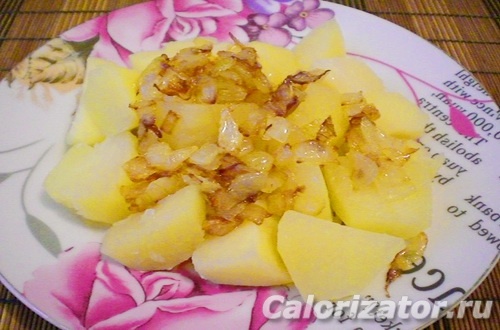 Картофель отварной с жареным луком