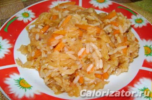 Тушёная капуста с рисом на сковороде - Пошаговый рецепт с фото. Вторые блюда. Блюда на сковороде