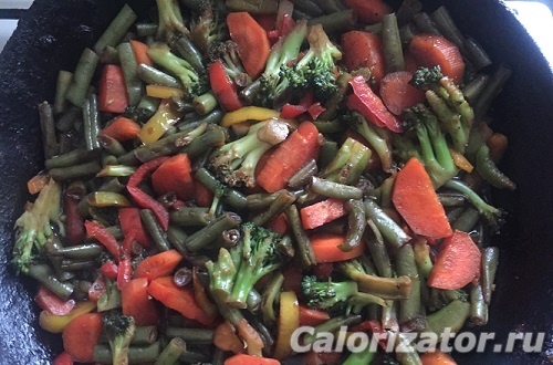 Калорийность и пищевая ценность Тушеная морковь со стручковой фасолью