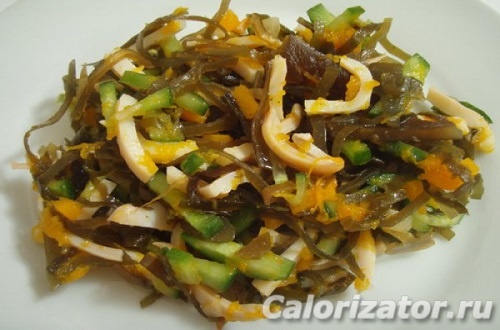Салат из кальмаров и капусты