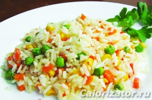 Сколько калорий в рисе с овощами