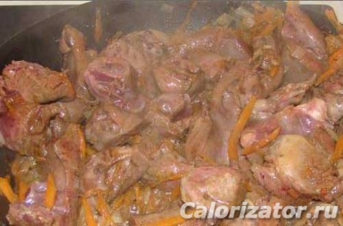 Салат из свиных легких, сердца и грибов. Рецепт с фото
