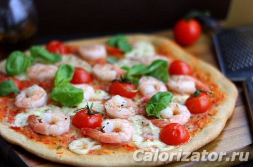 Рецепт пиццы с морепродуктами под сыром