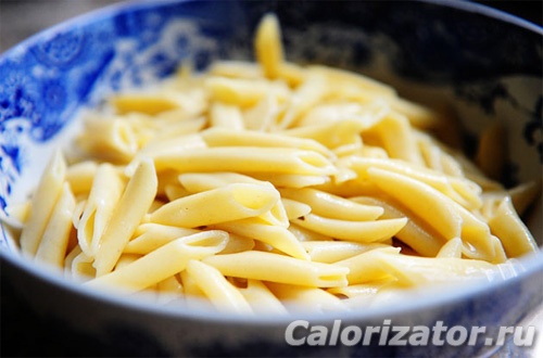 калорийность отварных макарон из твердых сортов пшеницы на воде