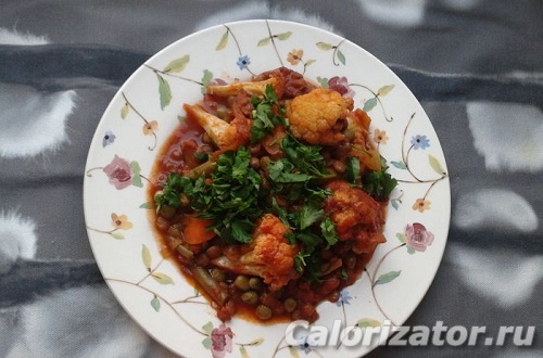Овощное рагу с курицей и чечевицей Овощное рагу с курицей и чечевицей