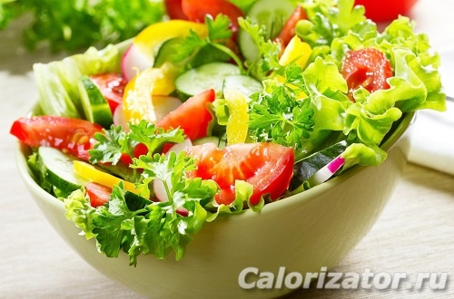 Калорийность в салате крабовом, “Оливье”, овощном, в греческом, салате «Цезарь»