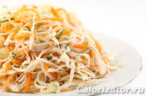 калорийность салат капуста с морковью с маслом
