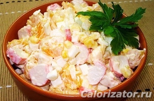Салат крабовый с апельсинами Салат крабовый с апельсинами