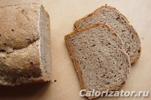 Хлеб 100% цельнозерновой с отрубями и семенами льна (для хлебопечки)