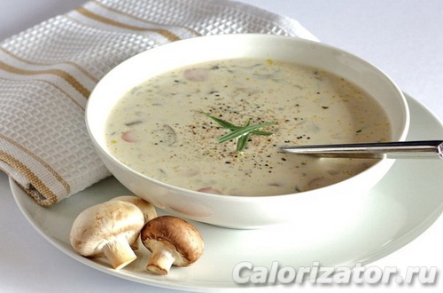 Суп с плавленым сыром и шампиньонами