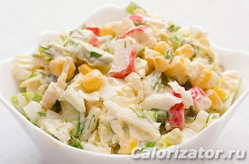 Крабовый салат с капустой - Пошаговый рецепт с фото. Салаты. Салаты с рыбой и морепродуктами