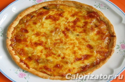 Пирог лотарингский с грибами