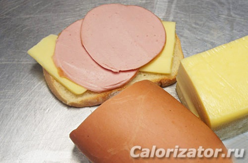 калории в бутерброде с колбасой и сыром