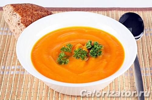 Сколько калорий в тыквенном супе