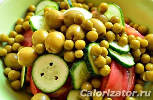 Салат из свежих овощей: калорийность на 100 г, белки, жиры, углеводы