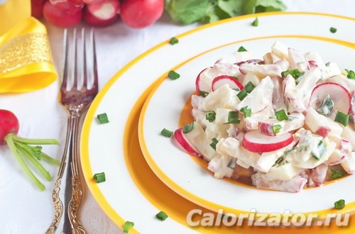 Салат из редиса с яйцами Салат из редиса с яйцами