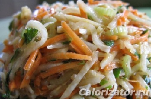 Салат из редьки с морковью и яблоком — рецепт с фото