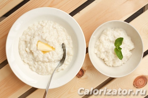 Калорийность рисовой каши на молоке с сахаром и маслом