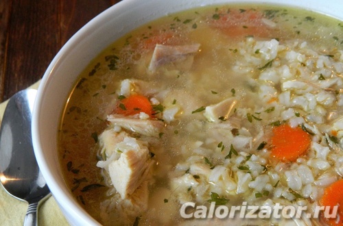 Сколько калорий в супе с рисом