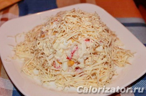 Салат Крабовый с капустой и огурцом Салат Крабовый с капустой и огурцом