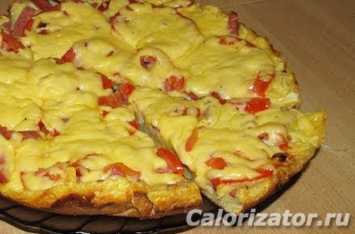 Ингредиенты для пиццы с сыром и колбасой: